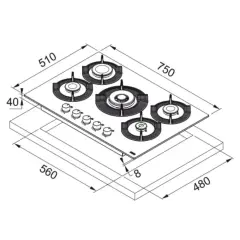 106.0541.753 - OCAK MARIS FREE FHMF 755 4G DC C WHITE GLASS
