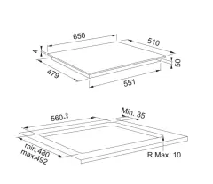 108.0606.108 - OCAK CAM İNDÜKSÜYONLU SMART FSM 654 I B BK