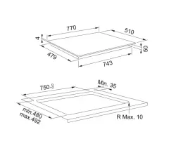 108.0606.110 - OCAK CAM İNDÜKSÜYONLU SMART FSM 808 I B BK