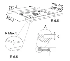 108.0606.112 - OCAK CAM İNDÜKSÜYONLU MARİS FMA 804 I F BK