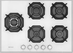 70 CM. BEYAZ CAM 5 GÖZ ANKASTRE OCAK DÖKÜM IZGARALI