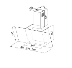 330.0516.055 - DAVLUMBAZ FPJ 915 V WH/SS A 90 CM BEYAZ