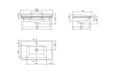Kapadokya Etajerli Lavabo 80x48 cm