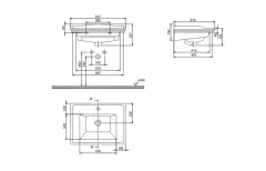 Kapadokya Etajerli Lavabo 65x48 cm