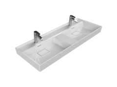 Sharp Etajerli Lavabo 120x48 cm
(Çift Hazneli Çift Batarya Delikli)