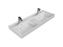 Sharp Etajerli Lavabo 120x48 cm
(Çift Hazneli Çift Batarya Delikli)