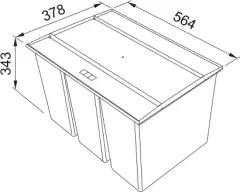 121.0494.192 - Ankastre Dolap İçi Çöp Kovası Easysort 600-3-0