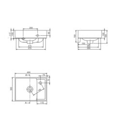 Sharp Etajerli Lavabo 40x30 cm
