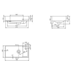Sharp Etajerli Lavabo 50x25 cm
(Sağdan Batarya Delikli)
