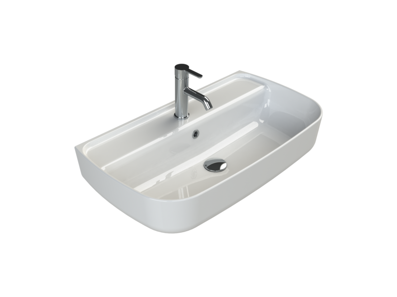 Aqua Tezgahüstü Lavabo 75x40 cm
(Duvara Sıfır Lavabo)