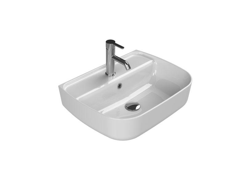 Aqua Tezgahüstü Lavabo 55x42 cm
(Duvara Sıfır Lavabo)