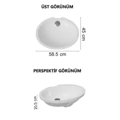VİTRA S20 6069 TEZGAH ALTI LAVABO 52 CM