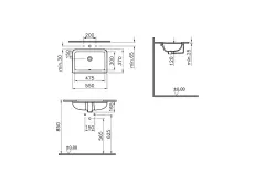 VitrA 7475 Hilton Lavabo 55 cm