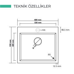 REAL STONE K002 DİDYMA 60 GRANİT EVYE SİYAH