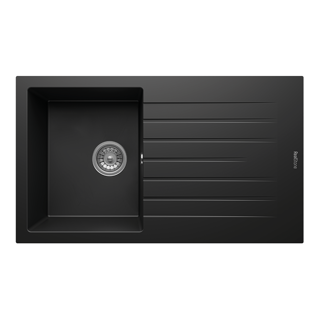 REAL STONE P004 TROYA 50X86 GRANİT EVYE SİYAH