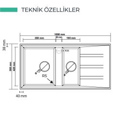 REAL STONE P013 SALDA GRANİT EVYE KREM