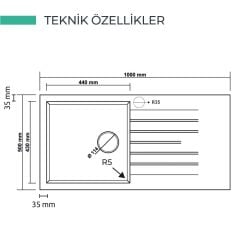 REAL STONE P015 LOADİKYA 50X100 XL GRANİT EVYE GRİ