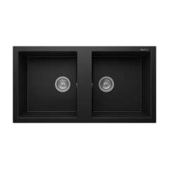 REAL STONE P019 2 TAM GÖZ GRANİT EVYE SİYAH