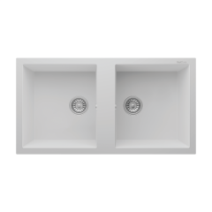 REAL STONE P019 2 TAM GÖZ GRANİT EVYE BEYAZ