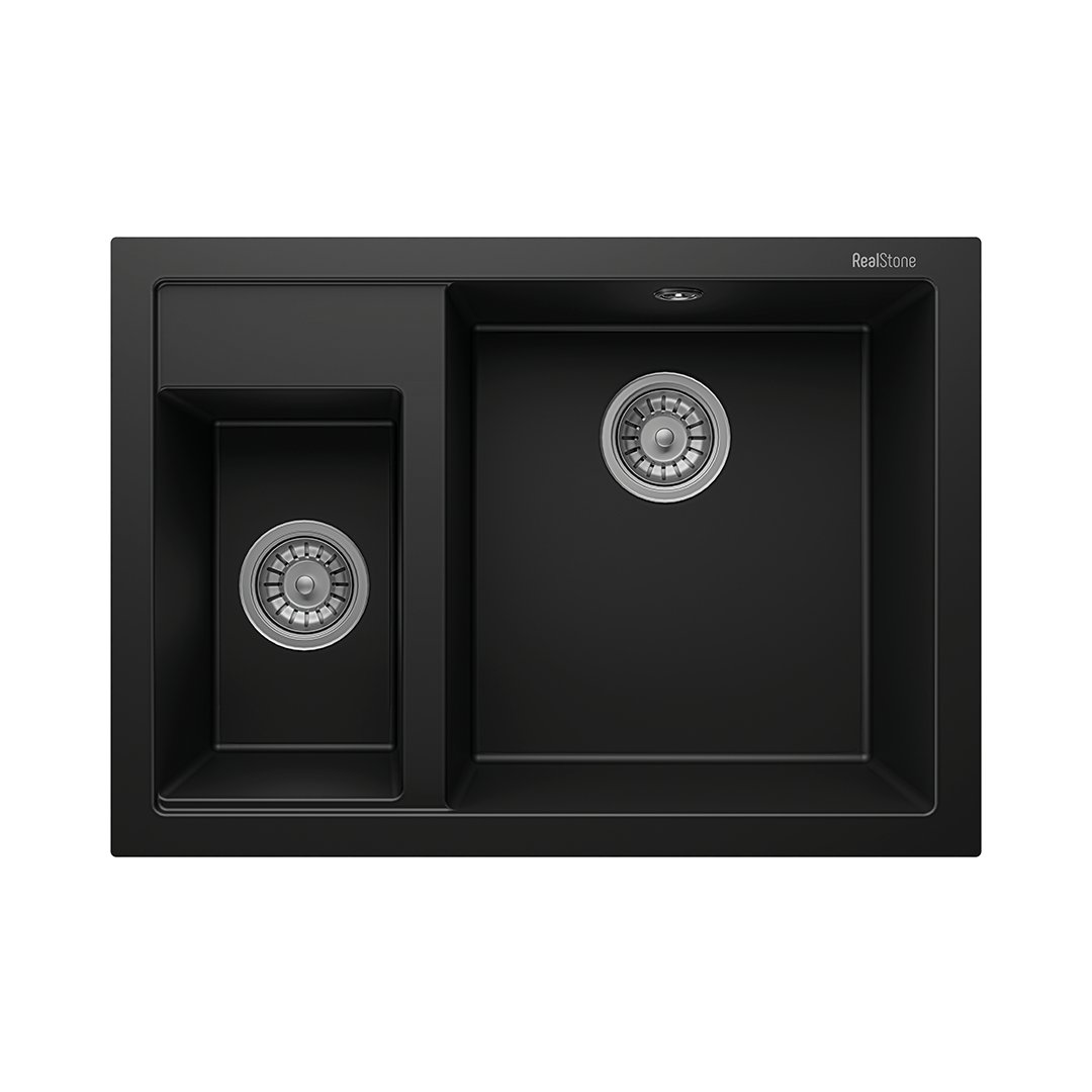 REAL STONE P016 1.5 GÖZ GRANİT EVYE SİYAH