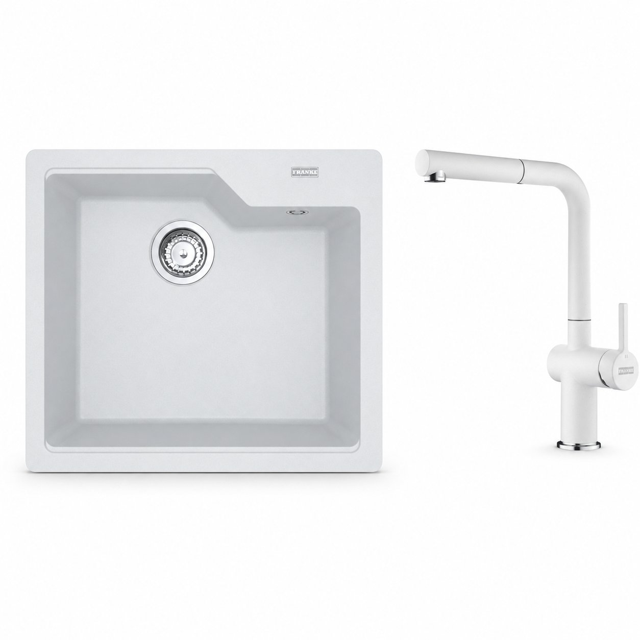 Franke Eviye Batarya Seti Urban UBG 610-50 + Active Plus Doccia 2.0 Bianco