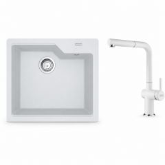 Franke Eviye Batarya Seti Urban UBG 610-50 + Active Plus Doccia 2.0 Bianco