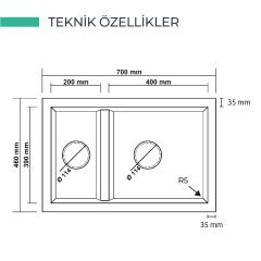 REAL STONE P018 GRANİT EVYE SİYAH