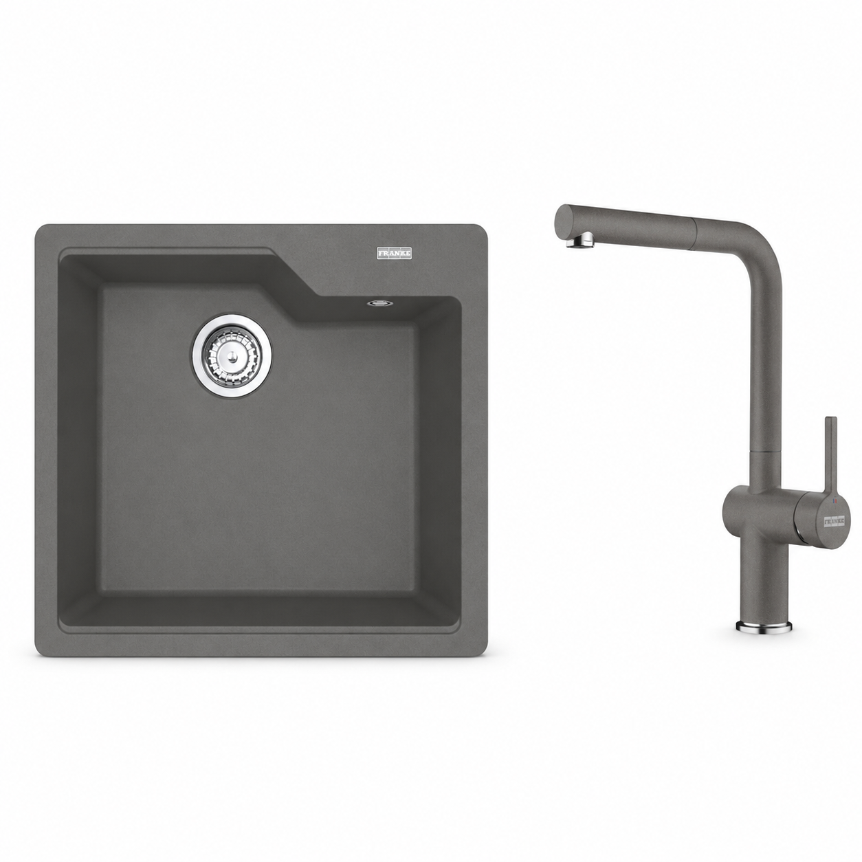 Franke Eviye Batarya Seti Urban UBG 610-50 + Active Plus Doccia 2.0 Stone Grey