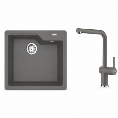 Franke Eviye Batarya Seti Urban UBG 610-50 + Active Plus Doccia 2.0 Stone Grey