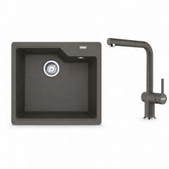 Franke Eviye Batarya Seti Urban UBG 610-50 + Active Plus Doccia 2.0 Slate Grey