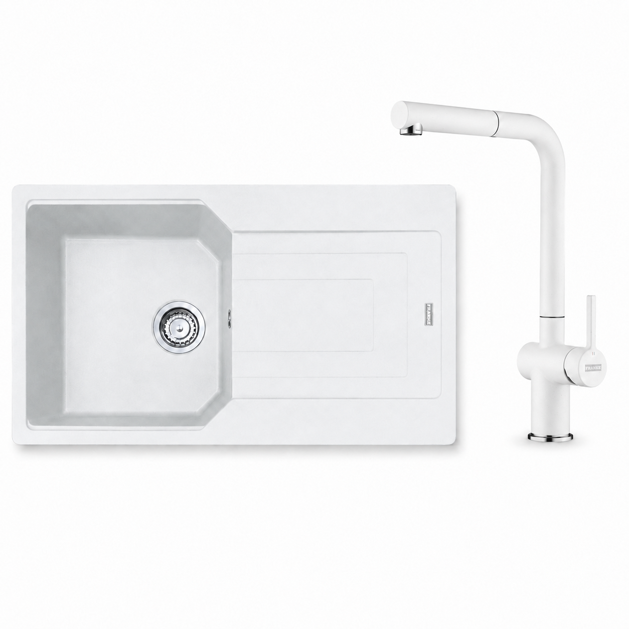 Franke Eviye Batarya Seti Urban UBG 611-86 + Active Plus Doccia 2.0 Bianco