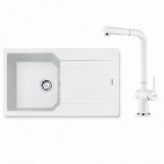 Franke Eviye Batarya Seti Urban UBG 611-86 + Active Plus Doccia 2.0 Bianco