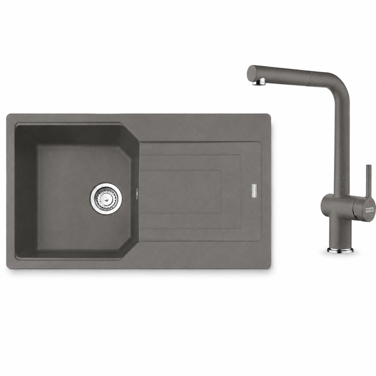 Franke Eviye Batarya Seti Urban UBG 611-86 + Active Plus Doccia 2.0 Stone Grey