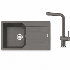Franke Eviye Batarya Seti Urban UBG 611-86 + Active Plus Doccia 2.0 Stone Grey