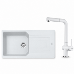 Franke Eviye Batarya Seti Urban UBG 611-100 + Active Plus Doccia 2.0 Bianco