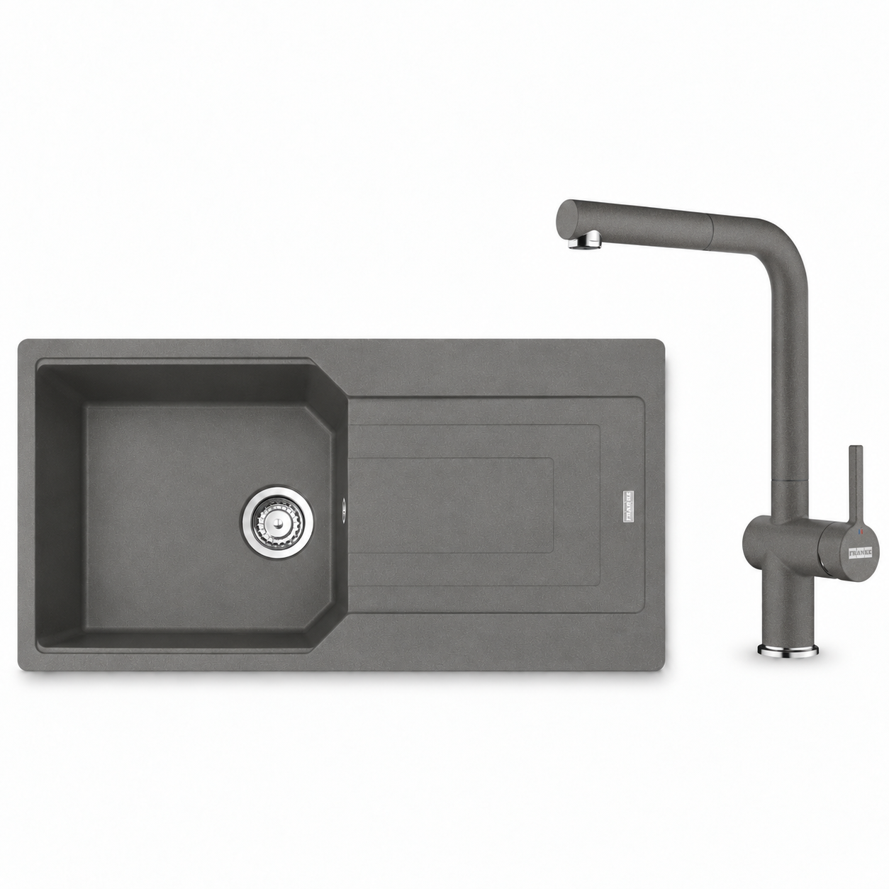 Franke Eviye Batarya Seti Urban UBG 611-100 + Active Plus Doccia 2.0 Stone Grey