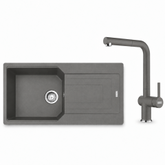 Franke Eviye Batarya Seti Urban UBG 611-100 + Active Plus Doccia 2.0 Stone Grey