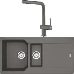 Franke Eviye Batarya Seti Urban UBG 651-100 + Active Plus Doccia 2.0 Stone Grey