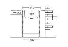 TEK GÖZLÜ DAİRE ANKASTRE T.ÜSTÜ 51 CM EC-146 KROMEVYE DEKORLU