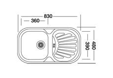 TEK GÖZLÜ DAMLALIKLI EC-153 DEKORLU 48X83 KROMEVYE