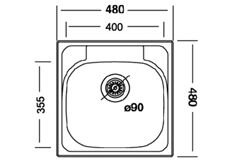 TEK GÖZLÜ DAMLALIKSIZ EVYE 48X48 EC-309 KROMEVYE